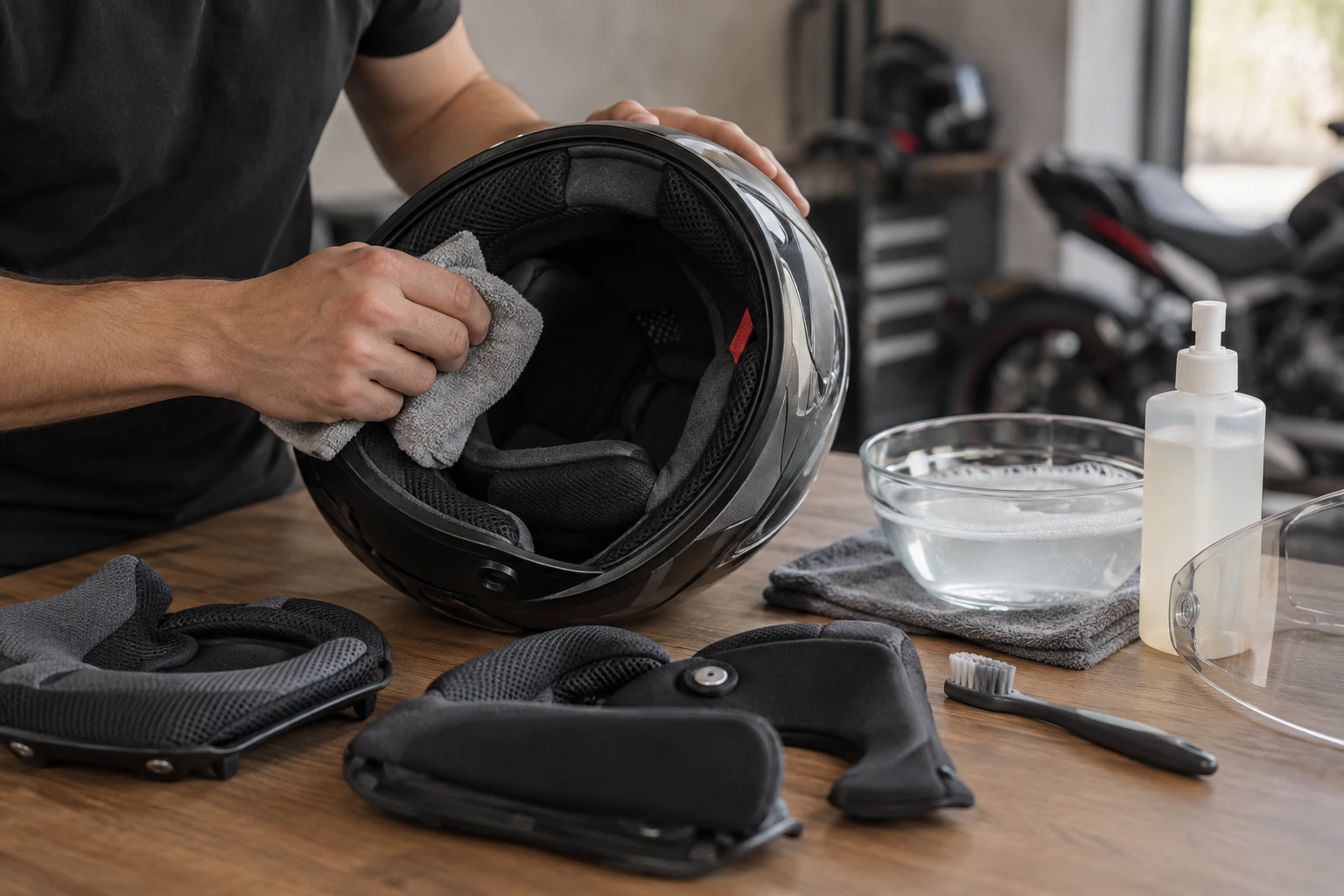 Anleitung zur korrekten Reinigung des Helm-Innenlebens